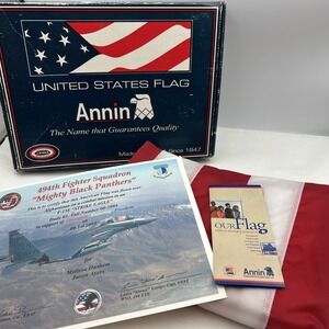 Flown American Flag Afghanistan 494th FS F-15E Annin 3x5 OEF